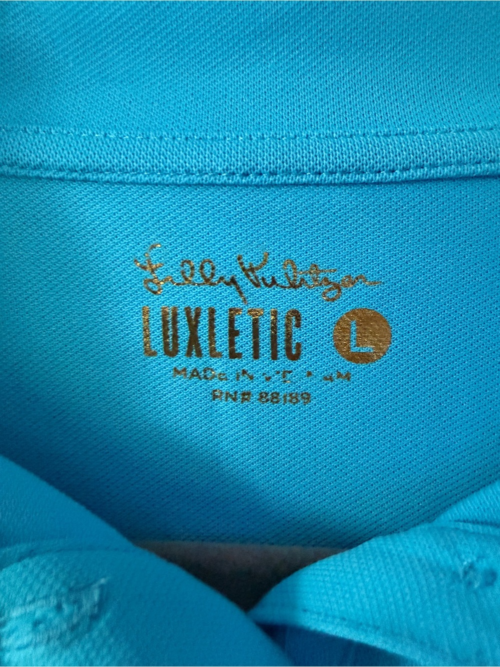 Lilly Pulitzer Turquoise Short-Sleeve Polo Top - Picture 3 of 3
